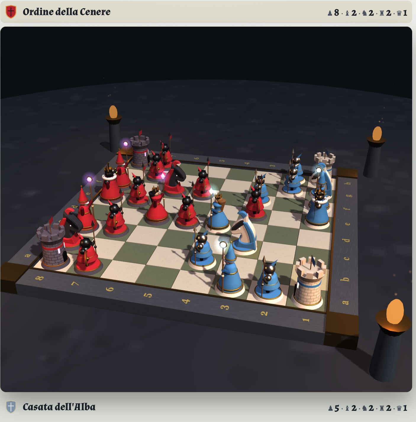 Scacchi D'Arme — prima arena 3D